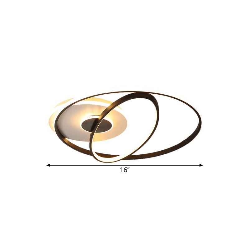 Crossing Metal Flush Mount Lamp Contemporary LED Black Flush Light Fixture, 16"/19.5"/25.5" Wide (The customization will be 7 days)