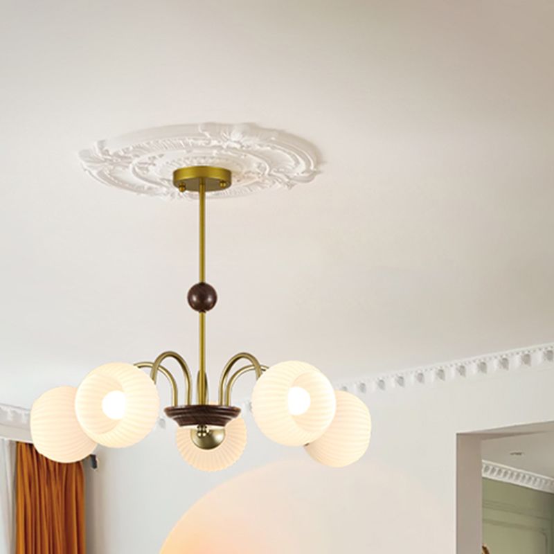 Schüssel Schatten hängen hellem moderner Stil weißer Glas Kronleuchter für Wohnzimmer