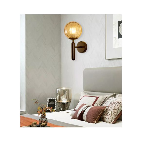 Glass Globe Shade Wall Light Fixture Nordic Style 1 Lights Wall Mount Lamp for Living Room Bedroom