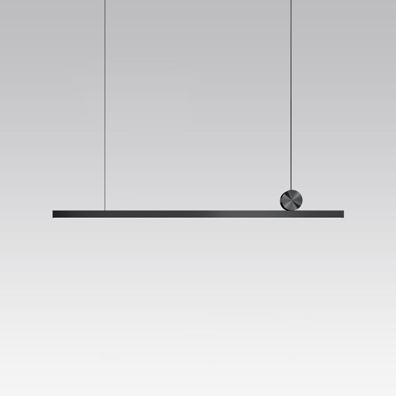 Black Modern LED Island Lighting Linear Aluminum Chandelier Light Fixture for Dining Room