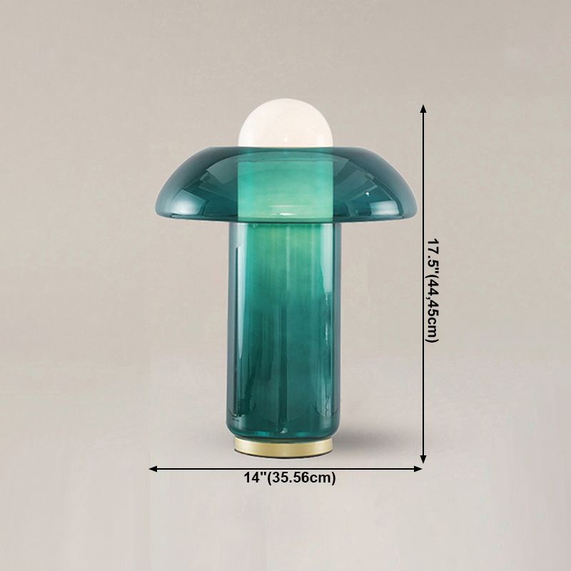 Lampada da tavolo in vetro stile moderno Forma geometrica Lampada da scrivania a 1 luce per camera da letto