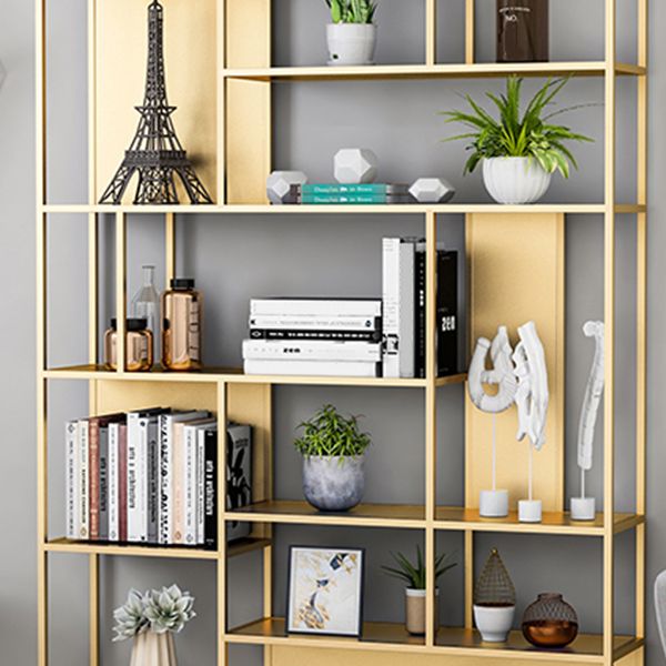 Contemporary Metal Bookshelf Etagere Open Shelf Bookcase with Shelves