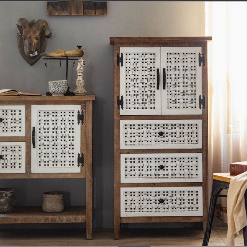 Industrial Rectangle Bar Pulls Accent Cabinet With Doors Cabinet