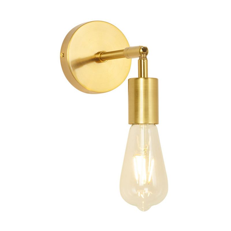 Gold Modern Metal Wall Sconce Cylinder Shape Wall Lamp for Living Room