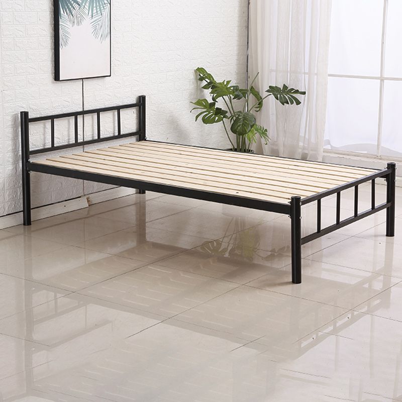 Black Metal Wire-Grid Bed Frame Industrial Style Iron High Open-Frame Bed
