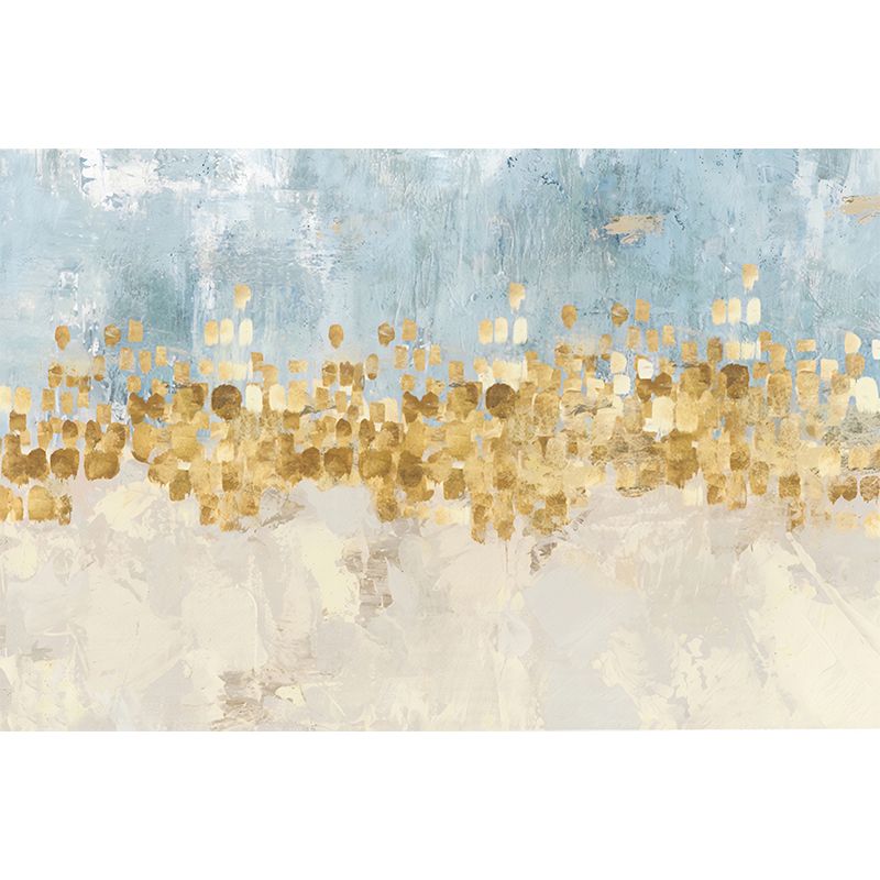 Minimalistisches goldenes Wandbild, buntes Muster, Wanddekoration für Galerie, Vliesstoff