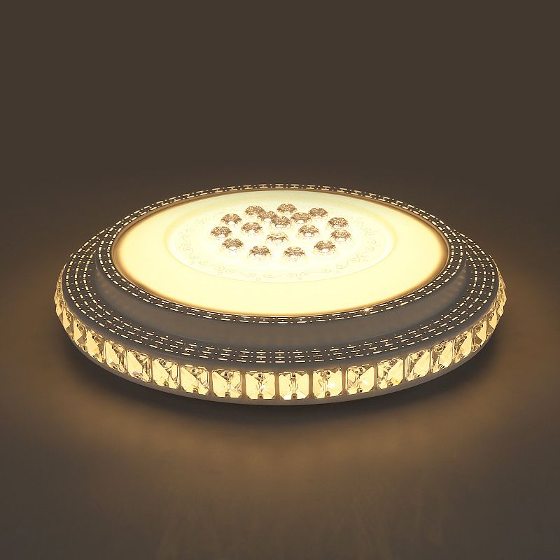 Lámpara de techo empotrada geométrica para sala de estar, lámpara empotrada simple LED de cristal en blanco