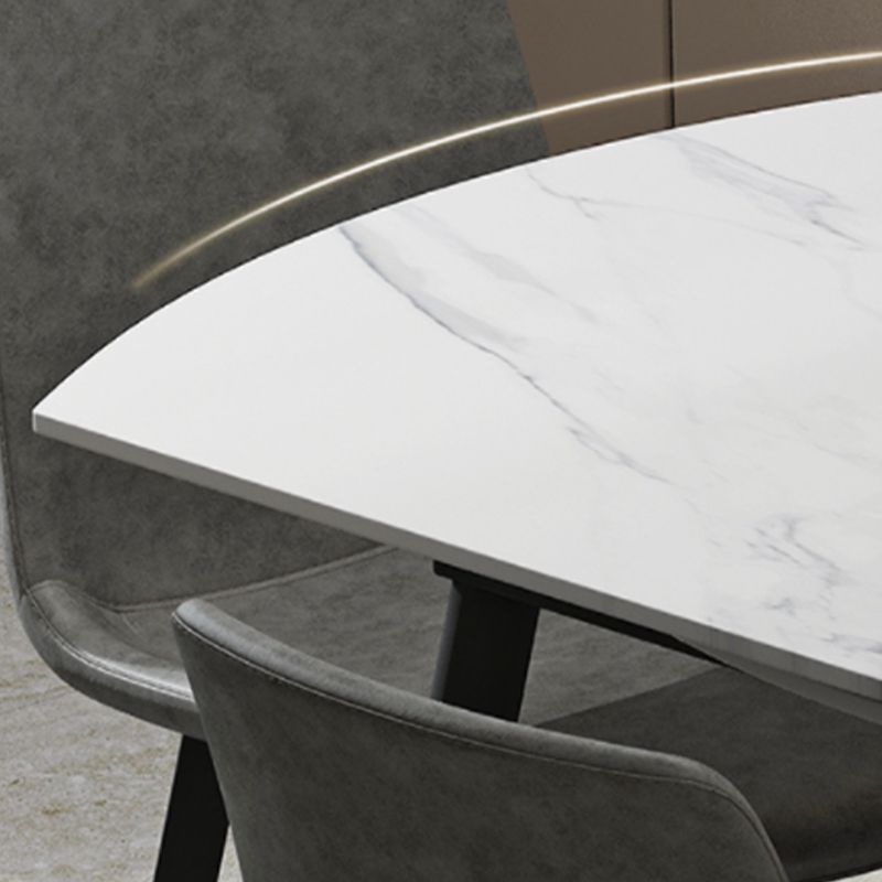 White Stone Dining Site Table Modern Round 4 Legs Dining Table