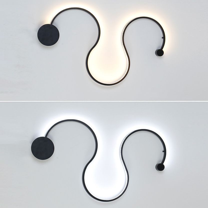 Simplicity Curvaceous Wall Sconce Light Living Room Background LED Wall Light