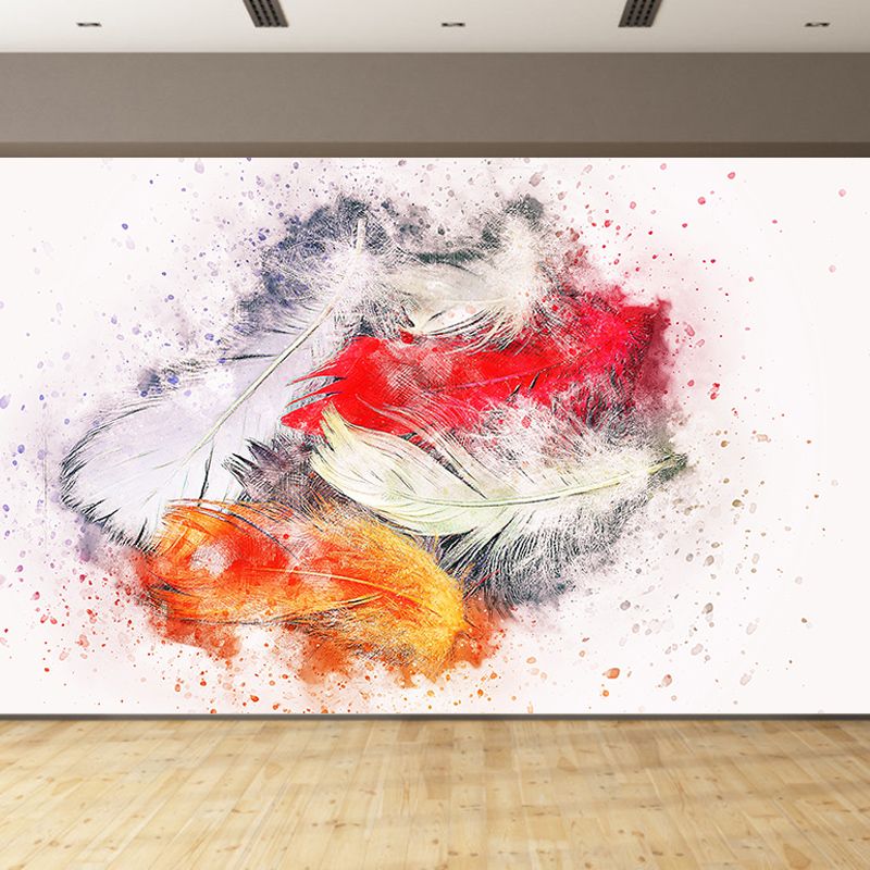 Environmental Illustration Mural Wallpaper Feather Indoor Wall Mural