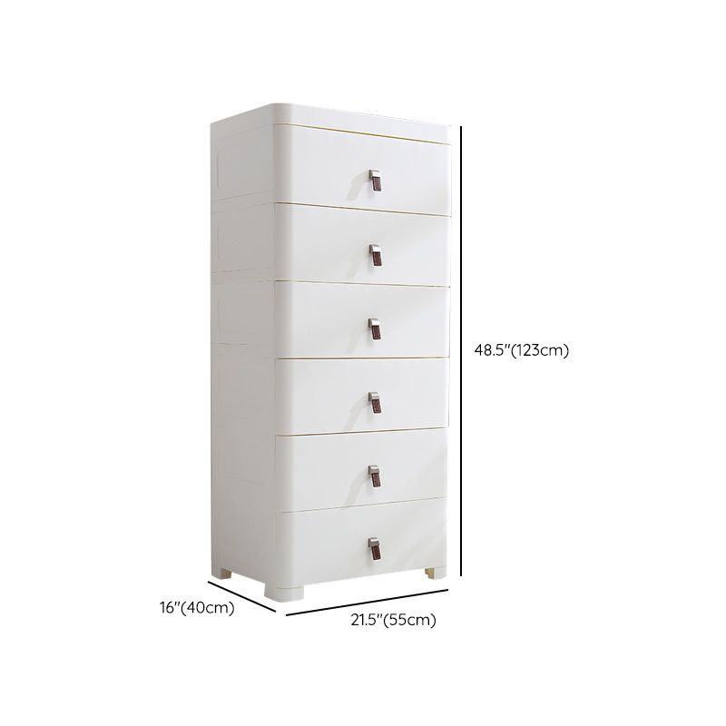 White Plastic Storage Cabinet for Bathroom Contemporary Cabinet with Drawers
