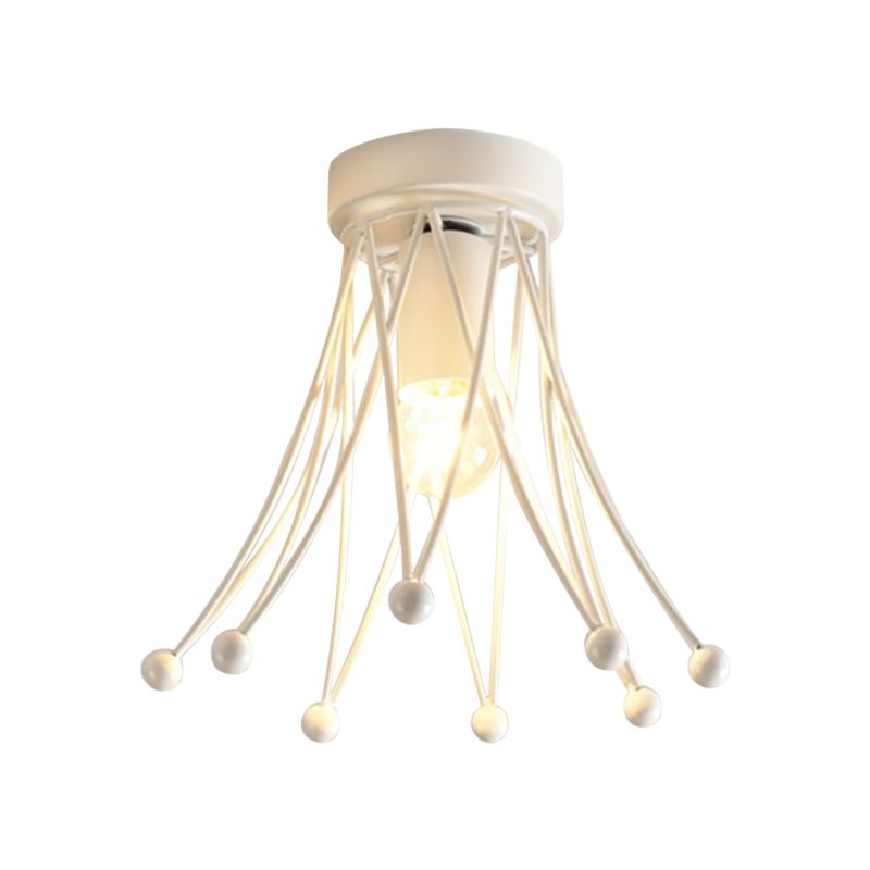 Metallische Kronen-Unterputzbeleuchtung, moderne 1-flammige Kinder-Deckenleuchte in Schwarz/Gold/Weiß