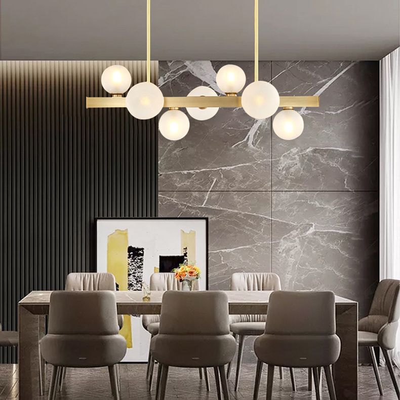 Modern Pendant Chandelier Globe Island Lighting Ideas Glass Island Ceiling Light in Gold