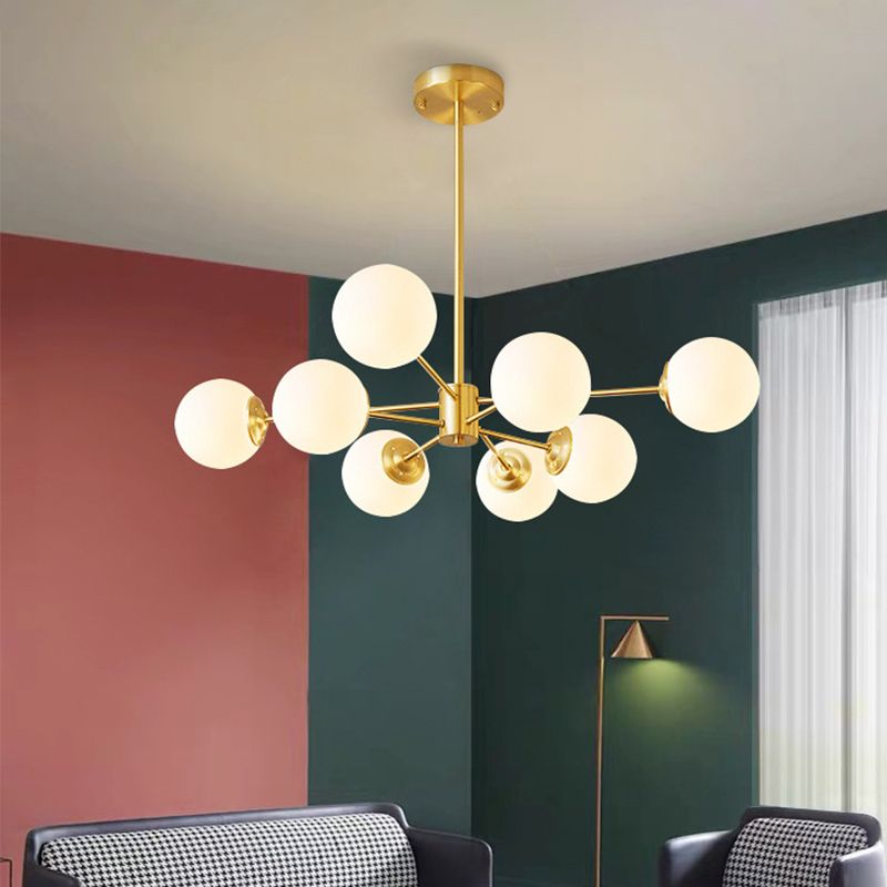 8-light Gold Luxury Chandelier Sputnik Brass Ceilight Light