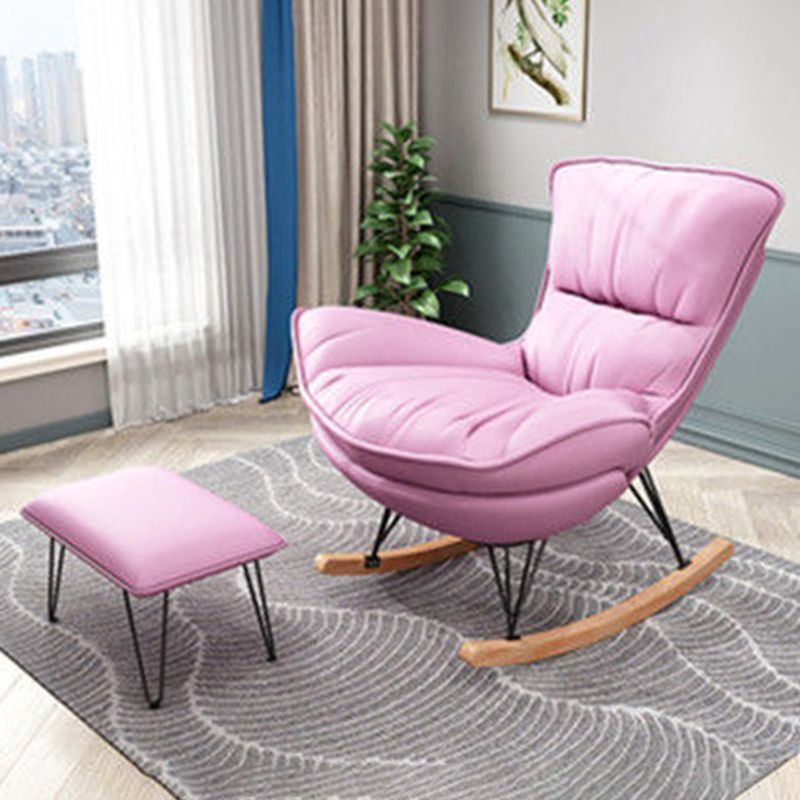 Modern Rocking Chair Metal Frame Doll Cotton Filling Cushion Wingback Rocker Chair