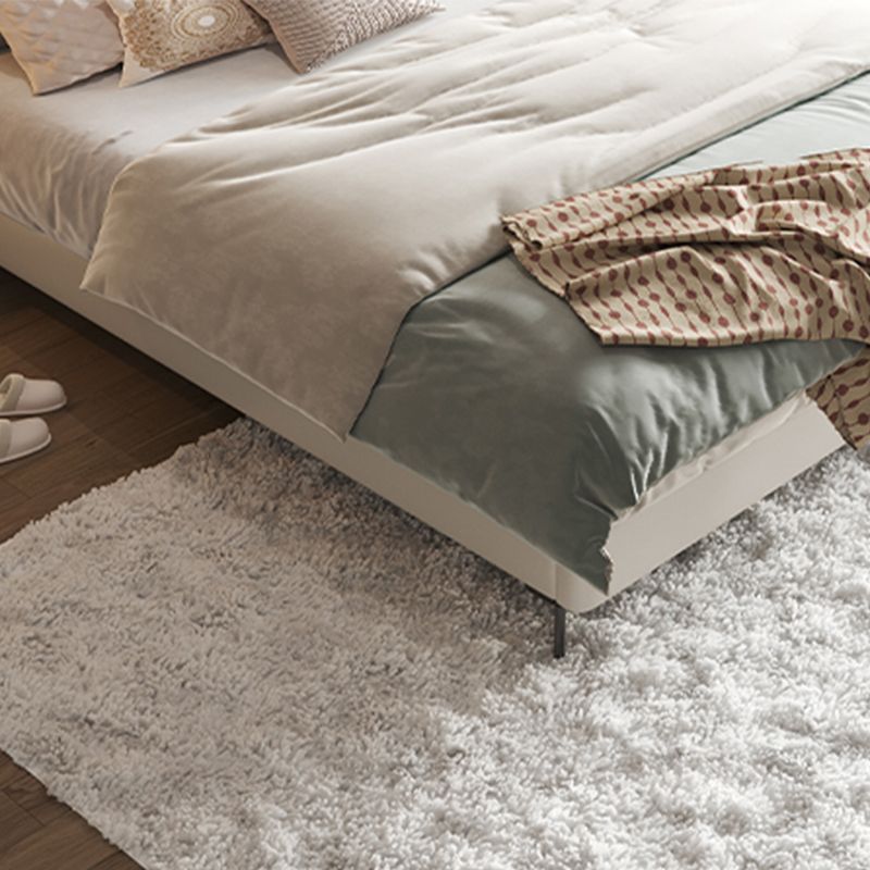 Wood and Upholstered Panel Bed Modernism 39.4" Tall Bed Frame