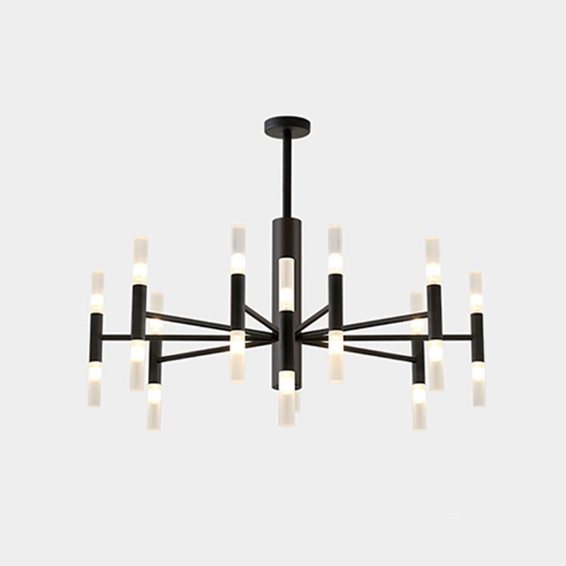 Radial Shaped Living Room Ceiling Lighting Metallic Postmodern LED Chandelier Light Fixture