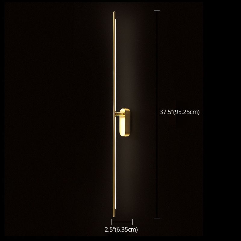 Linear LED Wall Light Sconces Modern Minimalist Style Copper Wall Lights