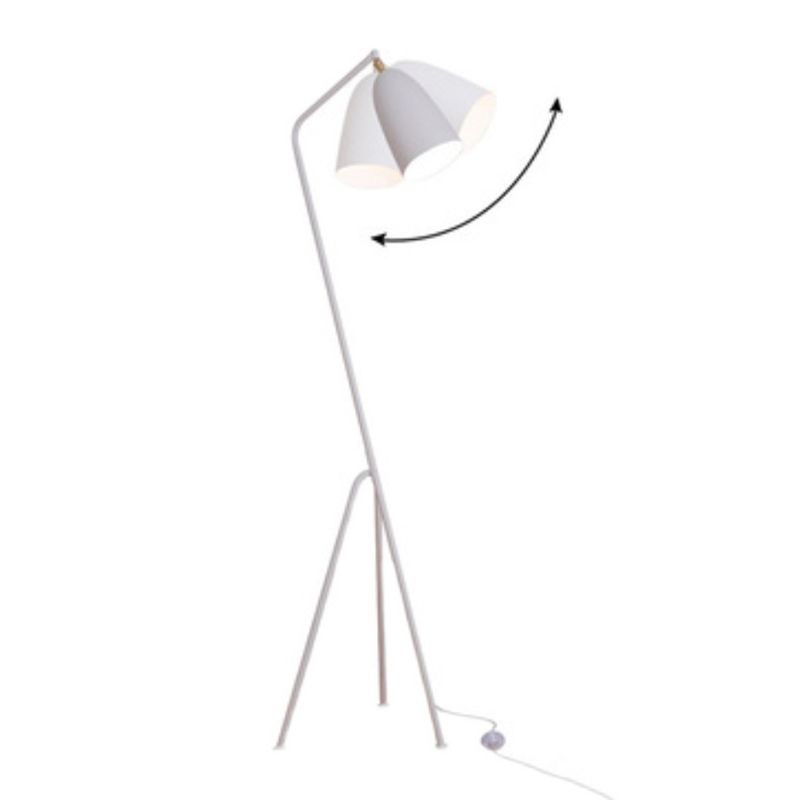 Macaron Tripod Floor Lamp Metal 1-Light Living Room Floor Light with Swivel Shade