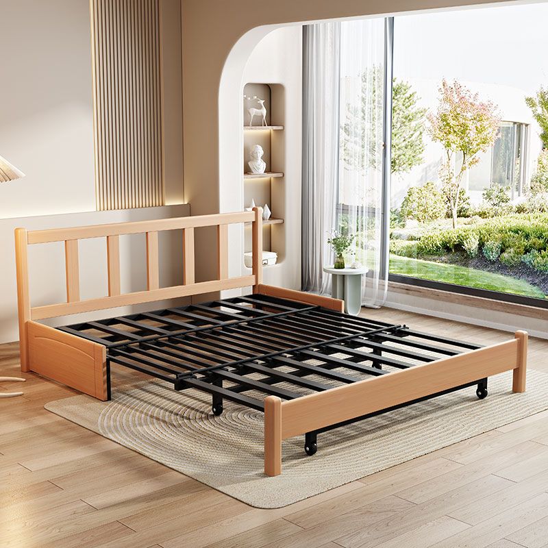 Contemporary Foldable Futon Sleeper Solid Wood Futon Sleeper Sofa with Storage