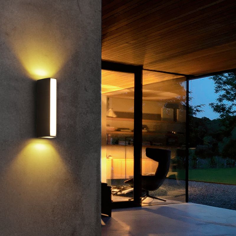 Zeitgenössische schwarze Wandleuchte geometrische Wandscheibe mit Aluminium für draußen