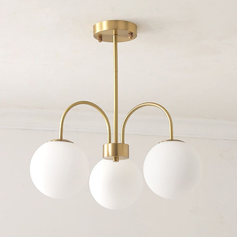 Luci multi -luci a sospensione a sospensione a sospensione a sospensione moderna lampadario a soffitto in vetro di latte