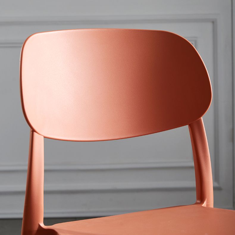 Scandinavian Plastic Armless Dining Chairs Stackable Open Back Side Chair (Set of 4)