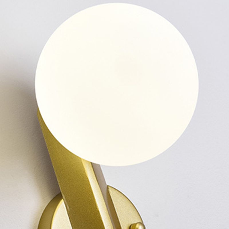 Modern Style Wall Sconce Glass 1 Light Ball Shape Sconces for Bedroom