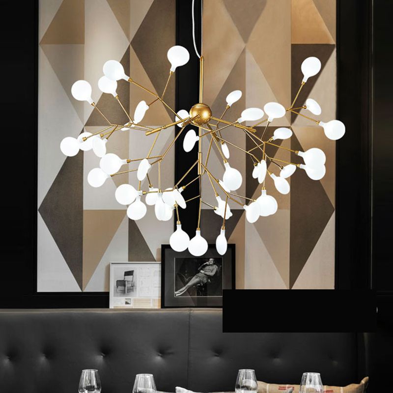 Modern Glowworm Chandelier Light Fixtures Multi-Head Suspension Pendant Lamps