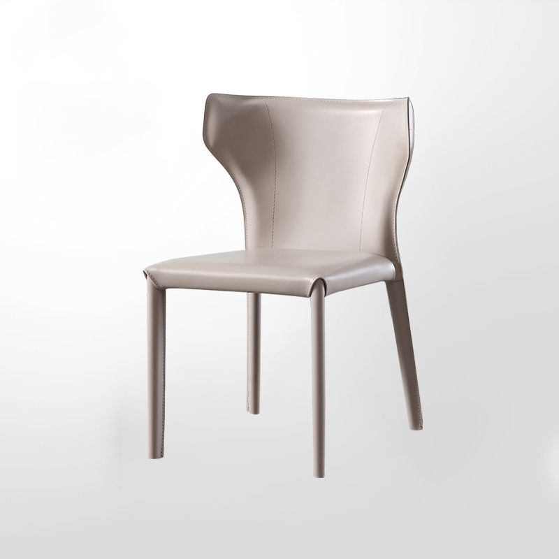 Faux Leather Modern Dining Room Chair Matte Finish Wingback Side Dining Chair