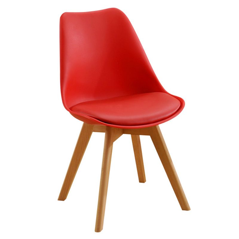 Sedia da casa scandinava sedia da pranzo in plastica in plastica con gambe in legno