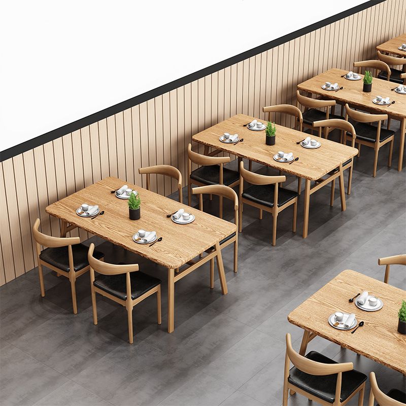 Modern Wood Rectangle Shape Dining Furniture 4 Wood Legs Table Formal for Dining Room Furniture