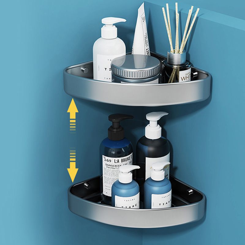 Minimalism Gray Bathroom Accessory Set Contemporary Style Aluminum Towel Bar