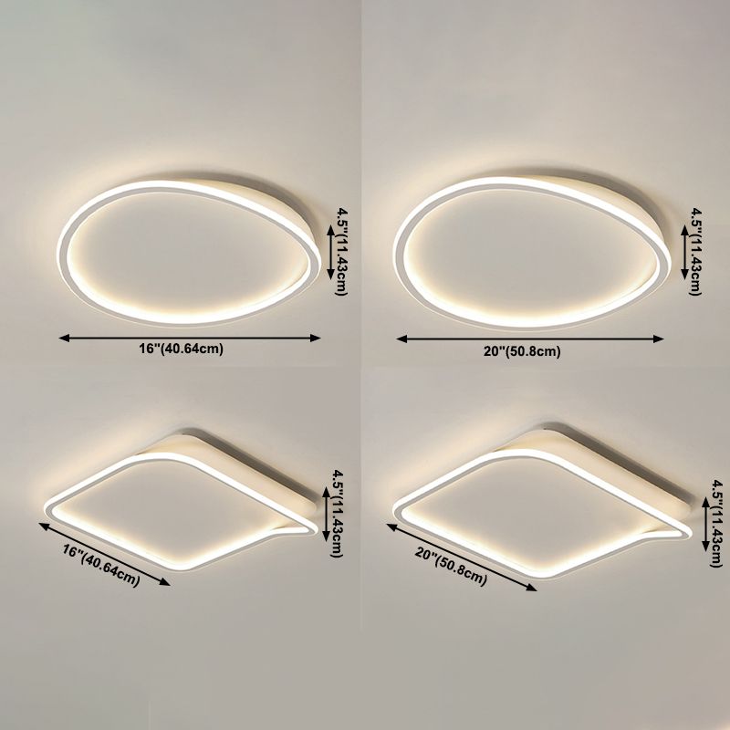 Plafonnier géométrique en aluminium encastré en acrylique blanc LED pour chambre à coucher moderne et minimaliste