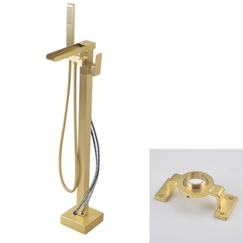 Modern Freestanding Tub Filler Trim Copper Floor Mounted Freestanding Bathtub Faucet
