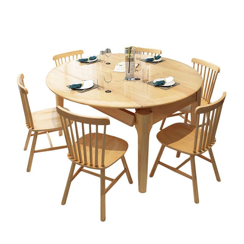 Modern Wooden Foldable Furniture Standard Height Formal Dining Room Table Set for Home Use