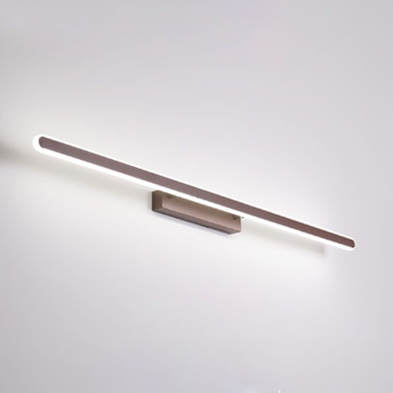 Brown Contemporary Linear Wall Mounted Light Fixture 1-Light Sconce Light for Bathroom