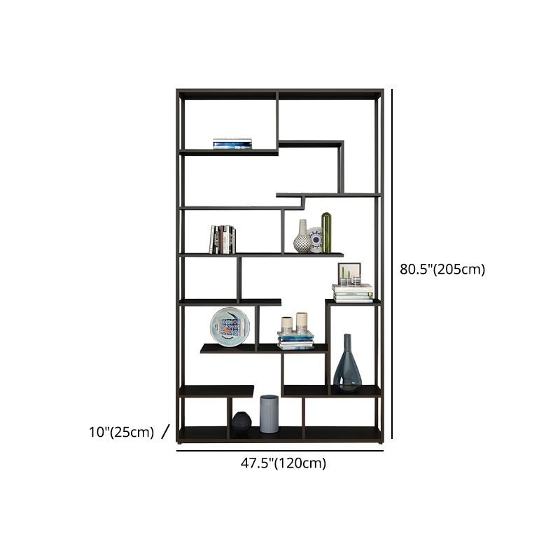 9.84"W Bookshelf Black Open Back Modern Style Bookcase for Home Office