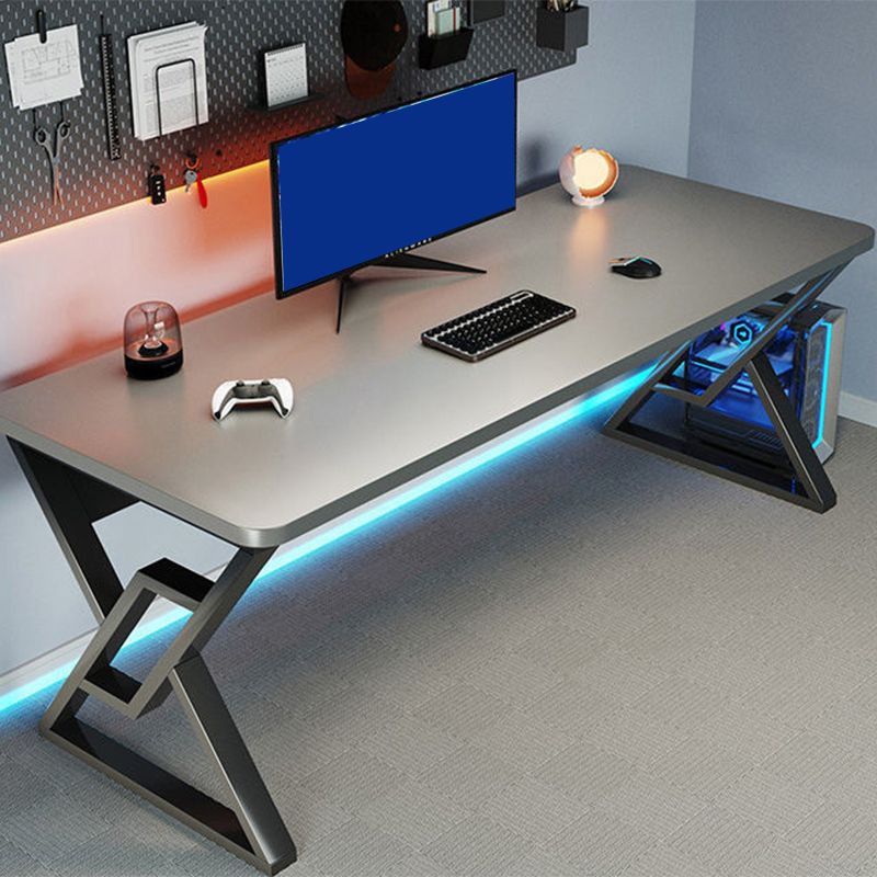 23.62" W Modern Office Desk Antique Finish Computer Desk with Metal Legs