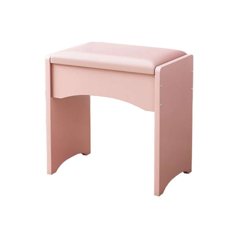 Mid-Century Modern Ottoman Rectangle Genuine Leather Pure Color Water Resistant Ottoman