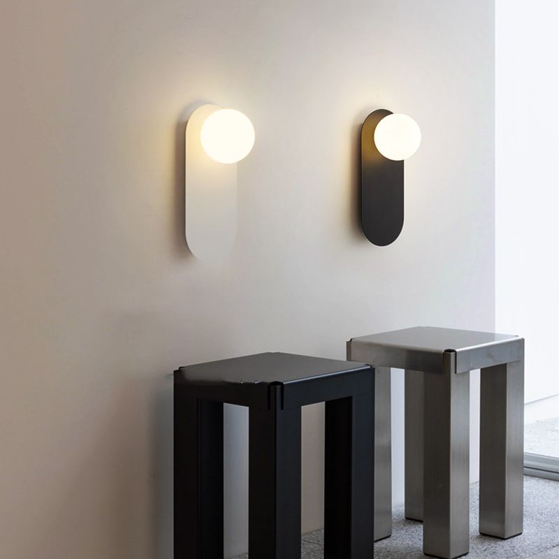 1-Light Modernism Wall Mounted Sconce Glass Wall Light for Foyer