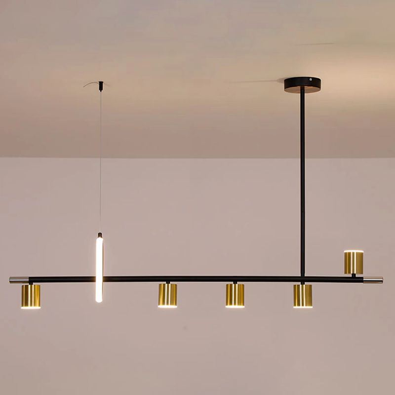 Cylinder Island Lighting Contemporary Metal Island Lighting Fixture for Kitchen