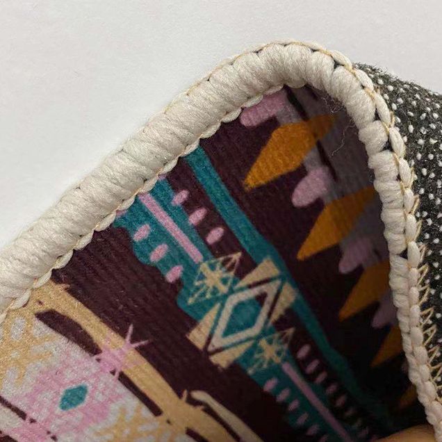 Tone abricot simple Tone bohème tapis de motif tribal polyester tapis de support sans glissement pour le salon