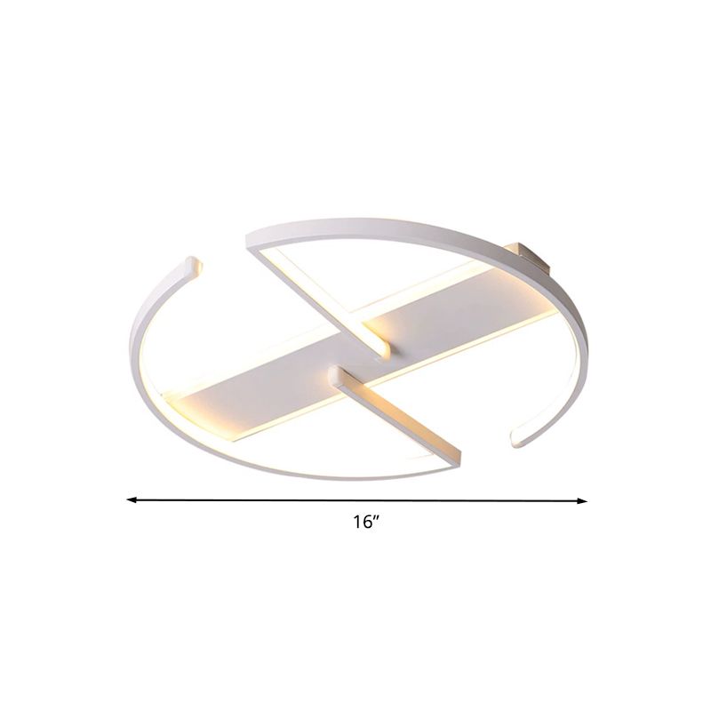 Acrylic Symmetric Circular LED Flush Mount Modernist 16"/19.5" Wide White Ceiling Mounted Fixture for Bedroom