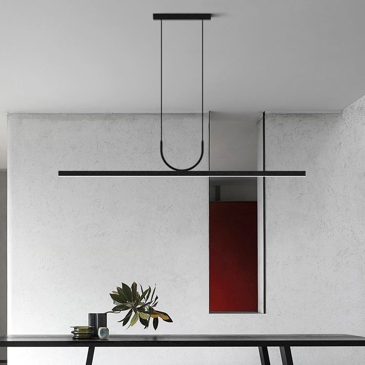 LED Simple Island Hanging Light Modern Island Light with Acrylic Shade for Dining Room
