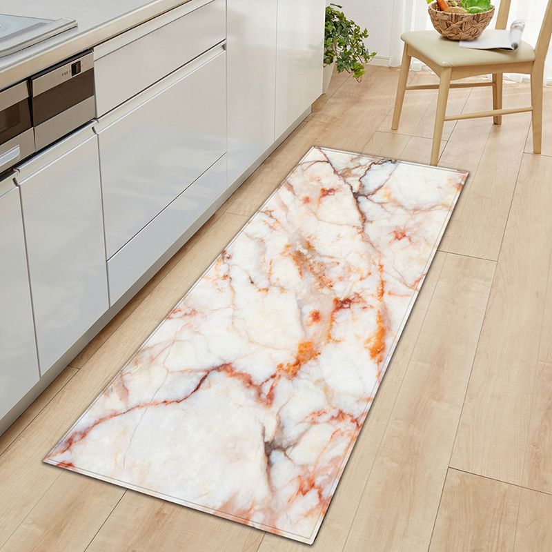 Industrial Marble Print Rug Polyester Indoor Carpet Non-Slip Backing Area Rug for Home Decoration