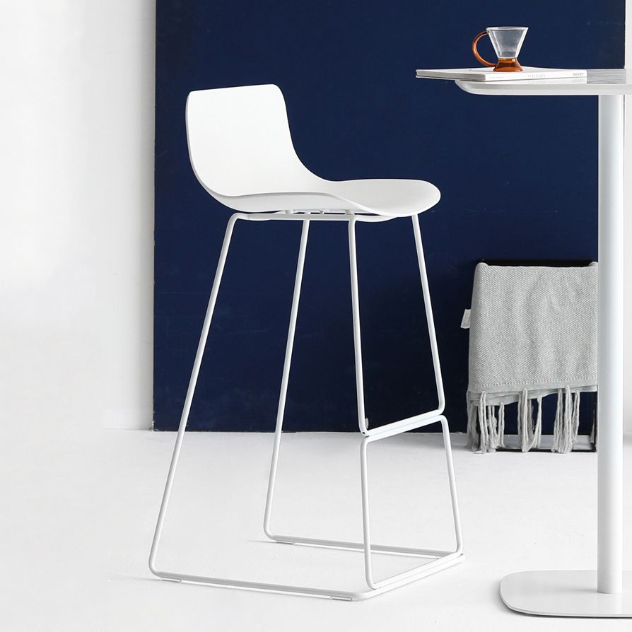 Nordic Bar-stool Plastic Counter Bar Stool for Kitchen Bar with Metal Legs
