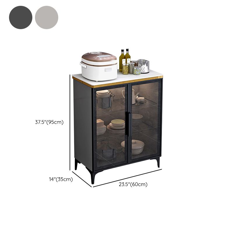 Modern Style Glass Doors Wood Sideboard Cabinet with Cabinets