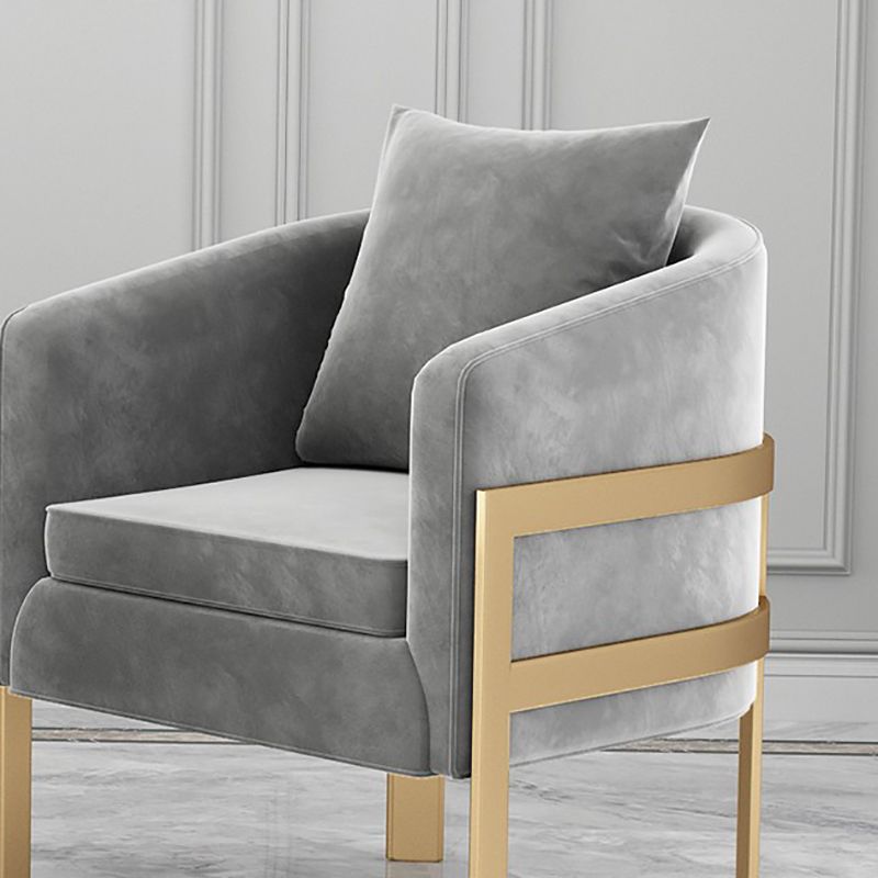 23.62" Wide Velvet Barrel Chair Arms Included Chair for Living Room