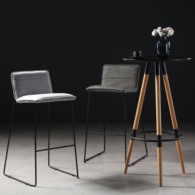 Modern Style Square Seat Barstool Pu Leather Counter Bar Stool with Metal Legs for Home